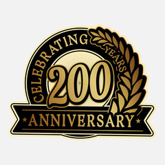 200 years anniversary logo template. Vector and illustration. 