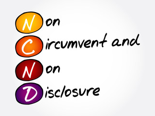 NCND - Non-Circumvent and Non-Disclosure acronym, business concept background