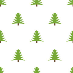 Seamless pattern with spruces on white background. Vector illustration
