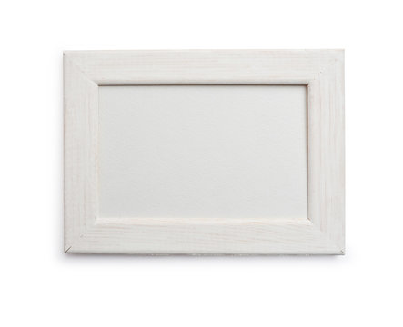 Mockup frame on isolated clipping mask on white background, top view