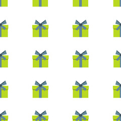 Seamless pattern with gift boxes on white background. Vector illustration
