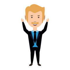 cartoon businessman icon