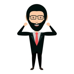 cartoon businessman icon