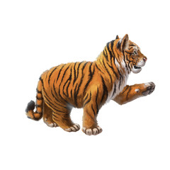 Fototapeta na wymiar Little tiger with a raised paw