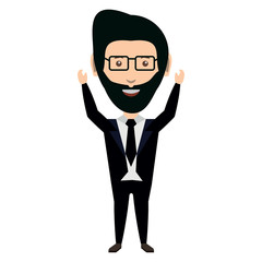 cartoon businessman icon