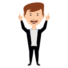cartoon businessman icon