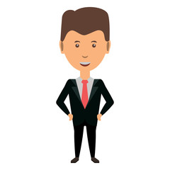 cartoon businessman icon