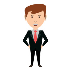 cartoon businessman icon