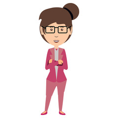 cartoon businesswoman icon