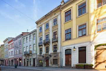 Fototapeta na wymiar Old architecture of Lviv, Ukraine.