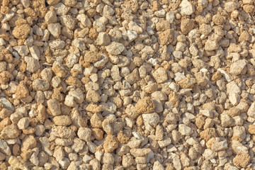 Crushed stone for construction.  Crushed stone – Texture. Background.