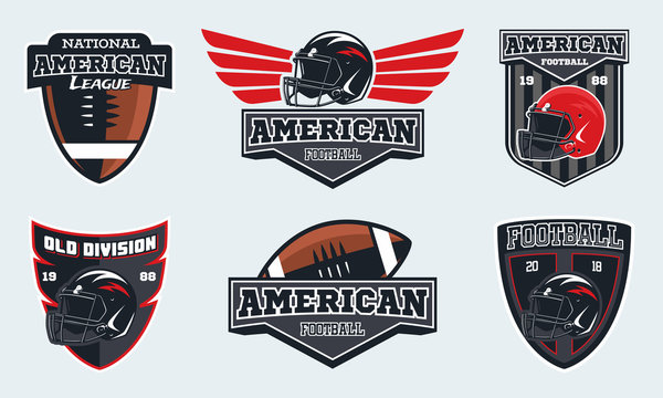 Set of american football emblems, labels and logo.