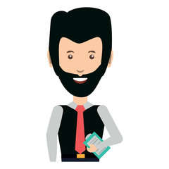 cartoon businessman icon