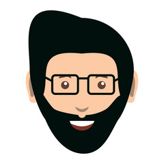 cartoon man face icon