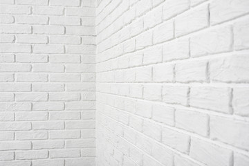 white brick wall corner, abstract background photo