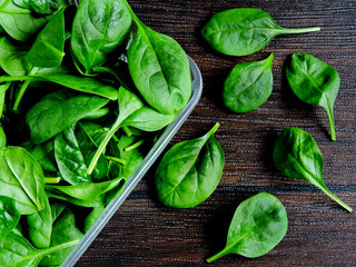 Spinach baby green and juicy