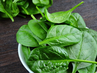 Spinach baby green and juicy