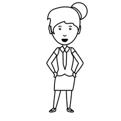 cartoon businesswoman icon