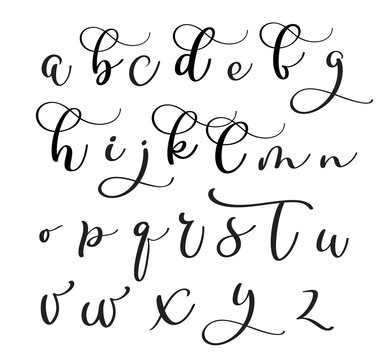Brushpen alphabet. Modern calligraphy handwritten letters Vector illustration