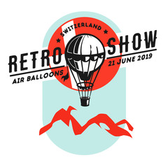 Fototapeta na wymiar Hot air balloon, balloon, thermal balloon, aerostat, airship.Aerostat balloon vector.