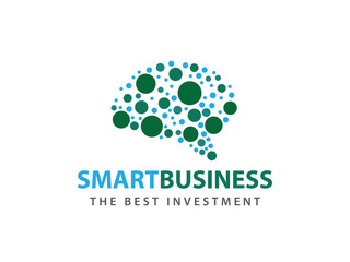 smart matrix dot brain advanced technology vector logo design