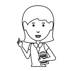 cartoon businesswoman icon