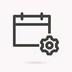 Setting calendar vector icon.