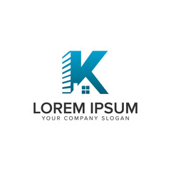 Fototapeta premium Letter K real estate logo design concept template. fully editable vector