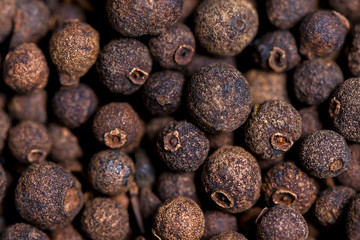 fragrant pepper close up. Allspice as a texture.