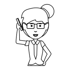 cartoon businesswoman icon
