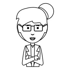 cartoon businesswoman icon