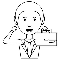 Cartoon businessman icon