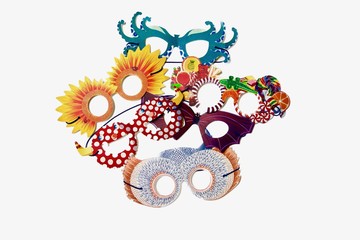 Bunte Masken freigestellt