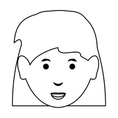 cartoon woman face icon