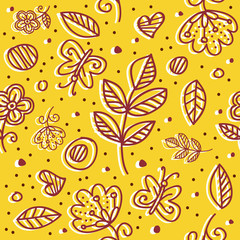 pattern 07 spring flower with yellow background