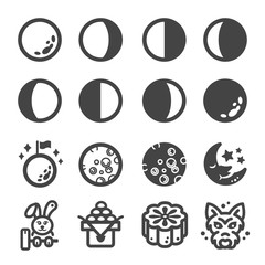 Naklejka premium moon icon set