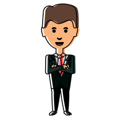cartoon businessman icon