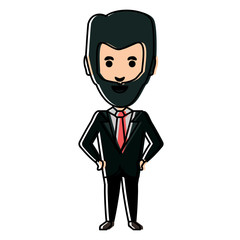 cartoon businessman icon