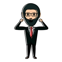 cartoon businessman icon