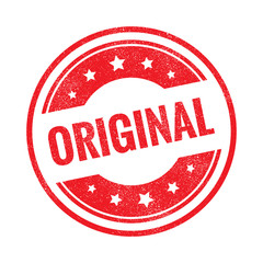 Original grunge retro red isolated stamp on white background