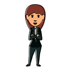 cartoon businesswoman icon