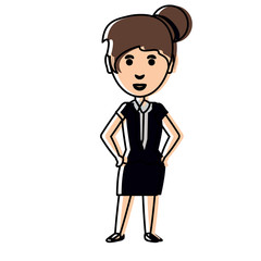 cartoon businesswoman icon