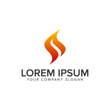 Letter S flame logo design concept template. fully editable vector