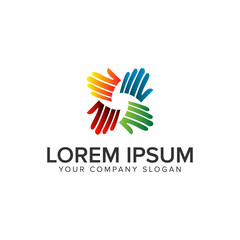 hand rotation logo design concept template. fully editable vector