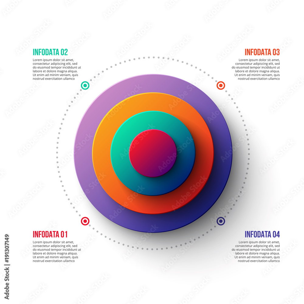 Poster Business data visualization. Abstract gradient element of graph, diagram with 4 steps, options, parts or processes. Vector business template for presentation. Creative concept for infographic.
