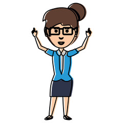 cartoon businesswoman icon
