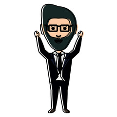 cartoon businessman icon