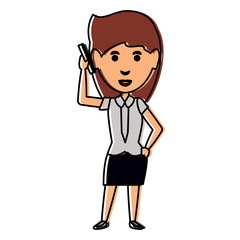 cartoon businesswoman icon