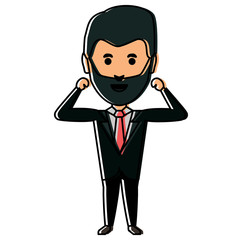 cartoon businessman icon
