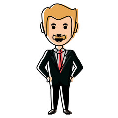 cartoon businessman icon
